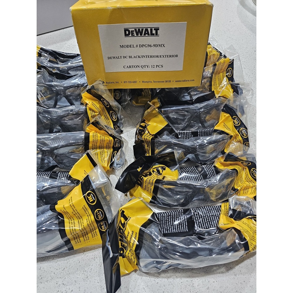 Case Of 12 - DeWalt DPG96-9DMX Safety Glasses Indoor/Outdoor Lens New Sealed